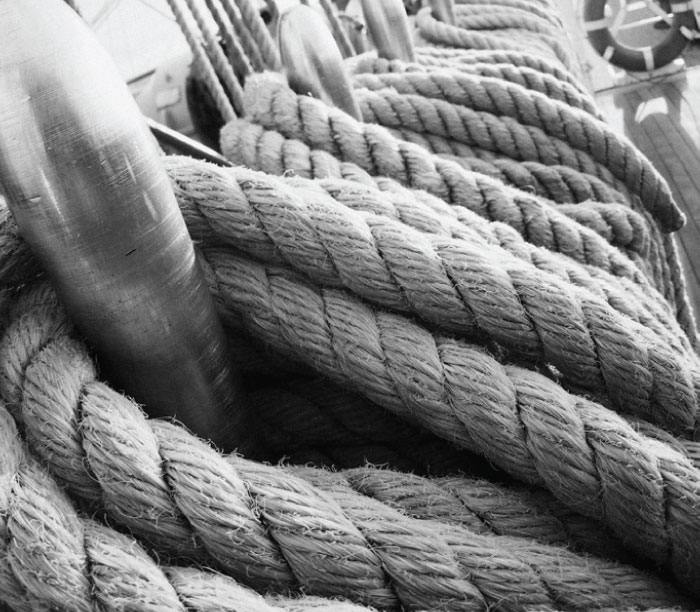 Navy Rope on a Ship